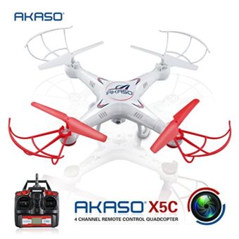 Akaso-X5C-4CH-24GHz-6-Axis-Gyro-Headless-RC-Quadcopter-with-HD-Camera-360-degree-3D-Rolling-Mode-RC-Drone-Bonus-MicroSD-card-Blades-Propellers-included-0-0