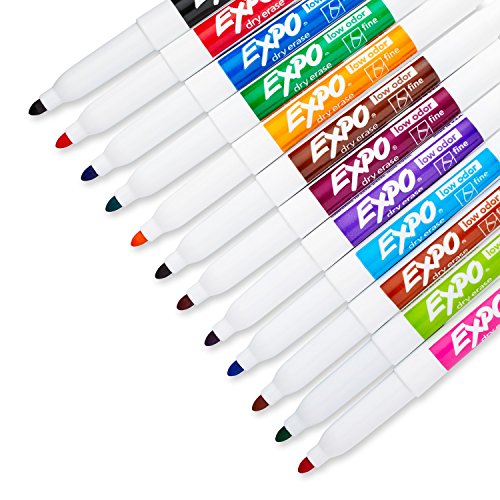 Expo-2-Low-Odor-Dry-Erase-Markers-Fine-Point-12-Pack-Assorted-Colors-0-3