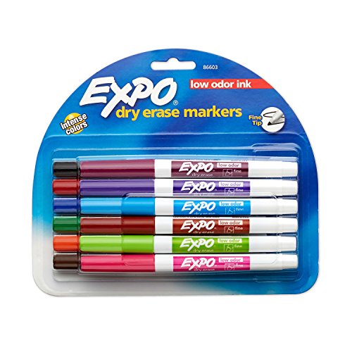 Expo-2-Low-Odor-Dry-Erase-Markers-Fine-Point-12-Pack-Assorted-Colors-0