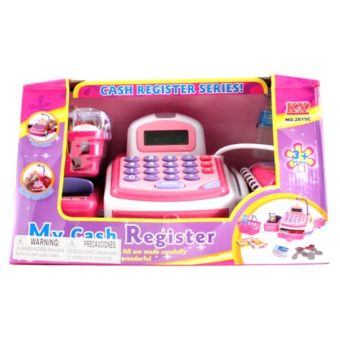 Pretend-Play-Electronic-Cash-Register-Toy-Realistic-Actions-Sounds-Pink-Color-Pink-Model-Toys-Play-0-0