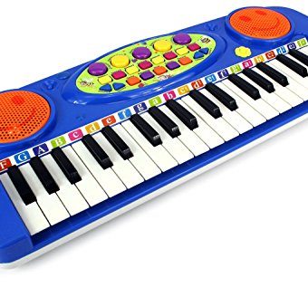 VT-Happy-Face-37-Keys-Electric-Organ-Childrens-Kids-Battery-Operated-Toy-Piano-Keyboard-Instrument-Blue-0-0