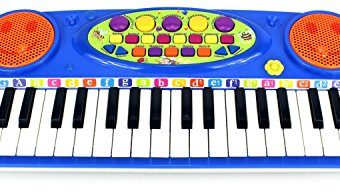 VT-Happy-Face-37-Keys-Electric-Organ-Childrens-Kids-Battery-Operated-Toy-Piano-Keyboard-Instrument-Blue-0