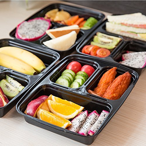 Lunch Box 5 Compartment Food Storage Containers with Lids Bento Lunch Box  Divided Plates Divided Dinner Tray Bento Lunch Box Divided Food Containers  Can Microwave and Dishwasher Safe,Bento Lunch Box 