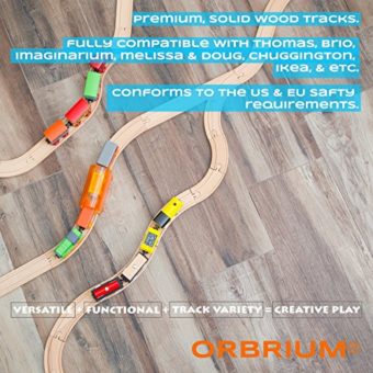 56-Piece-Wooden-Train-Track-Expansion-Pack-with-Tunnel-Compatible-Thomas-Wooden-Railway-Brio-Chuggington-Melissa-Doug-Imaginarium-Set-by-Orbrium-Toys-0-1