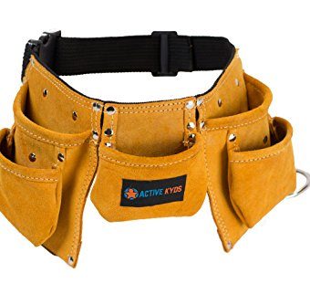Active-Kyds-Premium-Kids-Leather-Tool-Belt-Tool-Pouch-with-Steel-Hammer-Loops-for-Construction-Play-Kids-Costumes-Costumes-for-Kids-or-Kids-Dress-Up-0