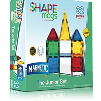 Award-Winning-Magnetic-Stick-N-Stack-SHAPE-MAGS-Junior-set-32-pieces-8-different-shapes-0-1