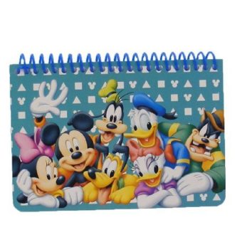 Disney-Mickey-Mouse-and-Friends-Spiral-Autograph-Book-Teal-0