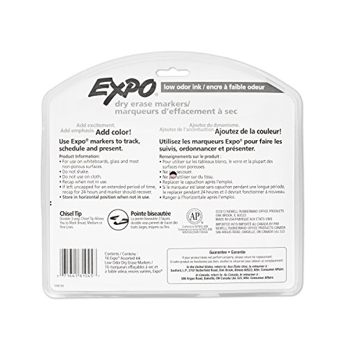 EXPO Low Odor Dry Erase Markers, Chisel Tip, Assorted, 16 Count - Image 6