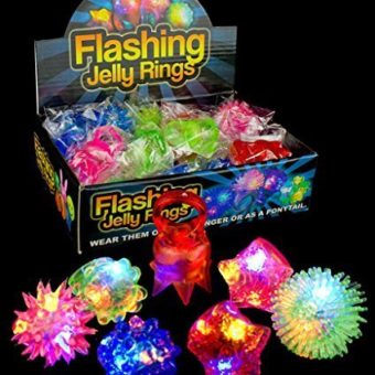 Fun-Central-AC809-LED-Flashing-Jelly-Rings-Assorted-Styles-and-Colors-24ct-Light-Up-0