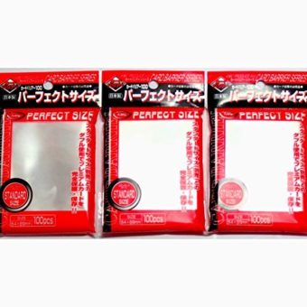 KMC-100-pochettes-Card-Barrier-Perfect-Size-Soft-Sleeves-3-PacksTotal-300-pochettes-Komainu-Dou-Original-Package-0