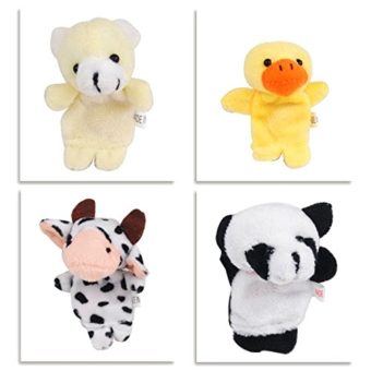 LEORX-10pcs-Different-Cartoon-Animal-Finger-Puppets-Soft-Velvet-Dolls-Props-Toys-0-1