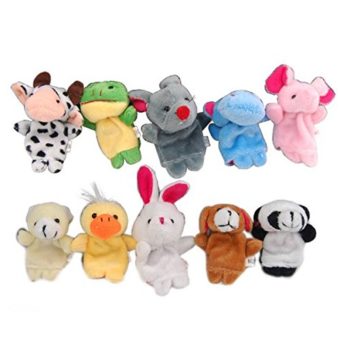 LEORX-10pcs-Different-Cartoon-Animal-Finger-Puppets-Soft-Velvet-Dolls-Props-Toys-0-2