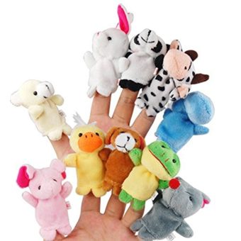LEORX-10pcs-Different-Cartoon-Animal-Finger-Puppets-Soft-Velvet-Dolls-Props-Toys-0