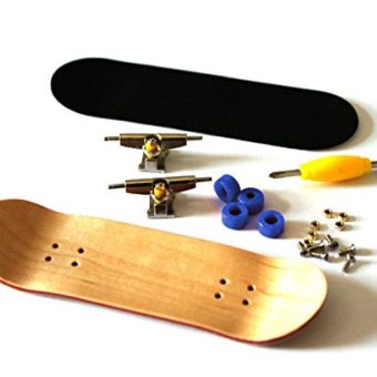 Maple-Complete-Wooden-Fingerboard-Metal-Nuts-Trucks-Basic-Bearing-Blue-Wheel-by-SDIT-TOYS-0-0
