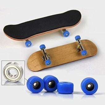 Maple-Complete-Wooden-Fingerboard-Metal-Nuts-Trucks-Basic-Bearing-Blue-Wheel-by-SDIT-TOYS-0