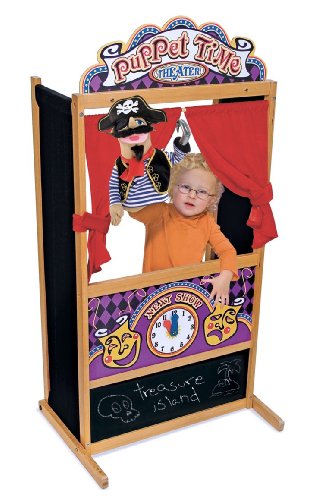 Melissa & Doug Deluxe Puppet Theater - Sturdy Wooden Construction - Puppet  Show Theater For Kids