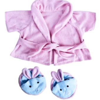 Pink-Bathrobe-with-Bunny-Slippers-Teddy-Bear-Clothes-Outfit-Fits-Most-14-18-Build-A-Bear-Vermont-Teddy-Bears-and-Make-Your-On-Stuffed-Animals-0