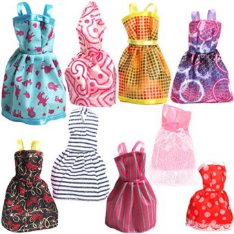 Rainbow-Handmade-Dresses-for-Barbie-Doll-Pack-of-9-0-0