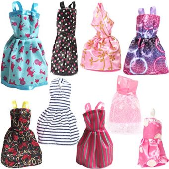 Rainbow-Handmade-Dresses-for-Barbie-Doll-Pack-of-9-0-1