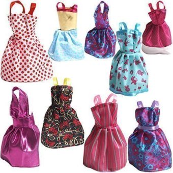 Rainbow-Handmade-Dresses-for-Barbie-Doll-Pack-of-9-0