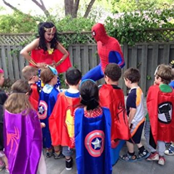 Superhero-or-Princess-CAPE-MASK-SET-Kids-Childrens-Halloween-Costume-0