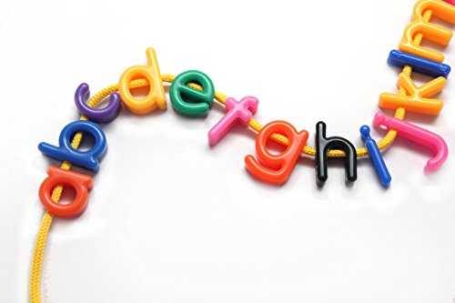 Lowercase Alphabet Lacing Beads Busy Bag - Perfect Fine Motor Learning Activity for Toddlers and Preschoolers. Sort by Shape and Color, Large Beads - Image 3