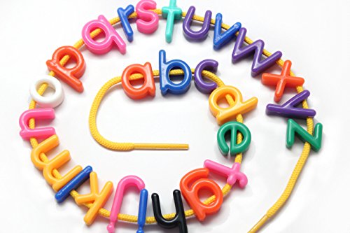 Lowercase Alphabet Lacing Beads Busy Bag - Perfect Fine Motor Learning Activity for Toddlers and Preschoolers. Sort by Shape and Color, Large Beads - Image 4