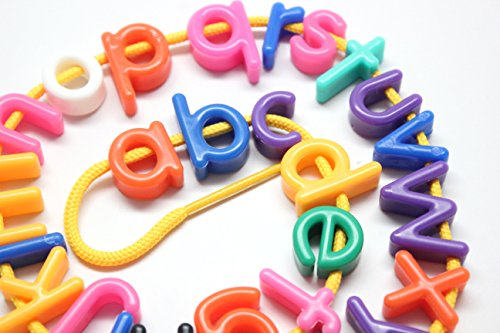 Lowercase Alphabet Lacing Beads Busy Bag - Perfect Fine Motor Learning Activity for Toddlers and Preschoolers. Sort by Shape and Color, Large Beads - Image 5