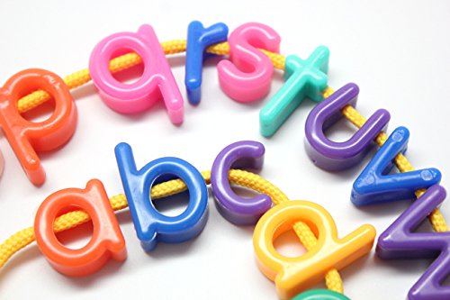Lowercase Alphabet Lacing Beads Busy Bag - Perfect Fine Motor Learning Activity for Toddlers and Preschoolers. Sort by Shape and Color, Large Beads - Image 6