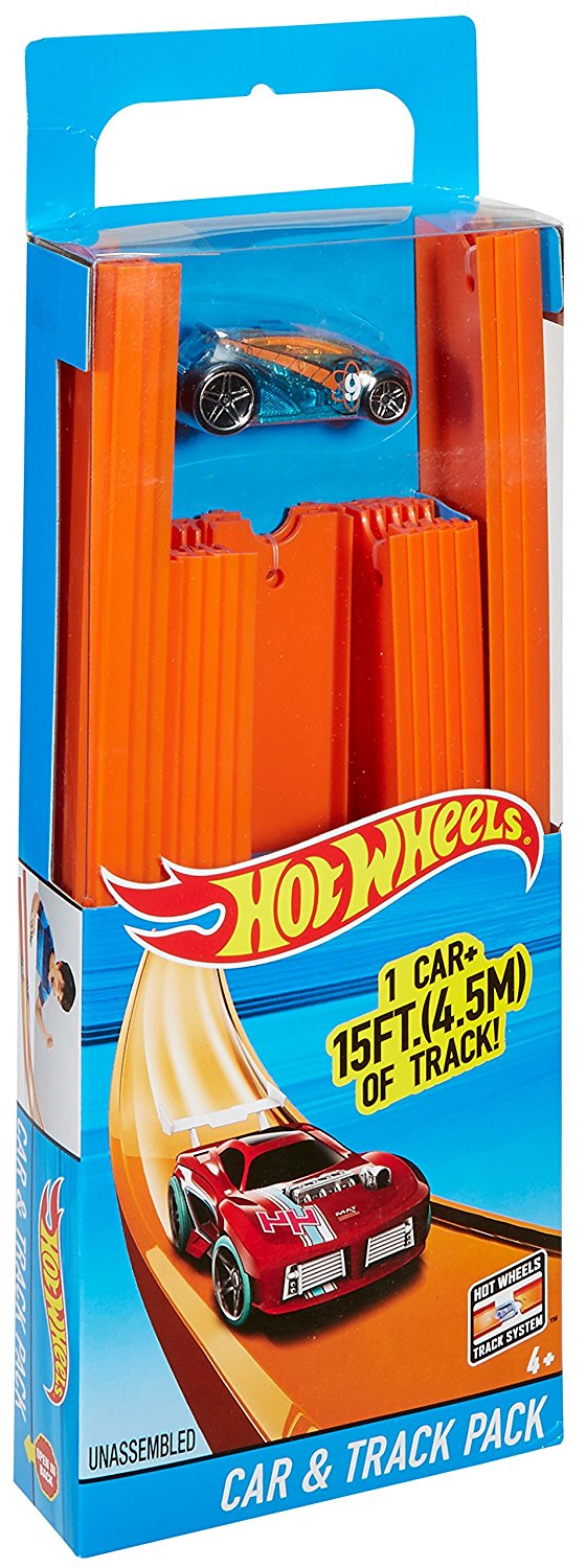 Hot Wheels Track Builder Straight Track Includes 15 Feet of Track and a Bonus 