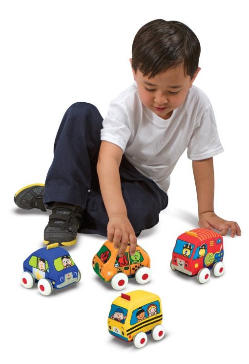 Melissa & Dougs Kids PullBack Vehicle Set With 4 Cars and carrying case