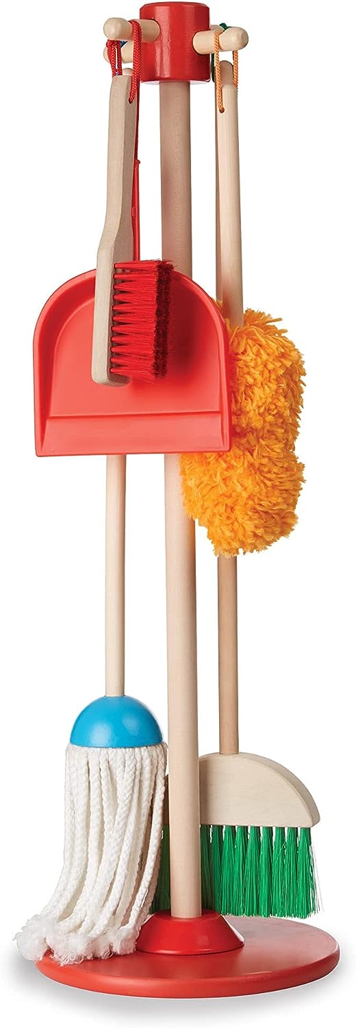 Melissa  Doug Lets Play House Dust! Sweep! Mop! 6 Piece Pretend Play Set - Toddler Toy Cleaning Set, Pretend Home Cleaning Play Set, Kids Broom And Mop Set For Ages 3+